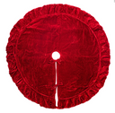 Plush Red Velvet Christmas Tree Skirt