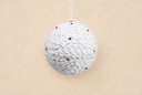 White Yarn & Red Jewel Ornament